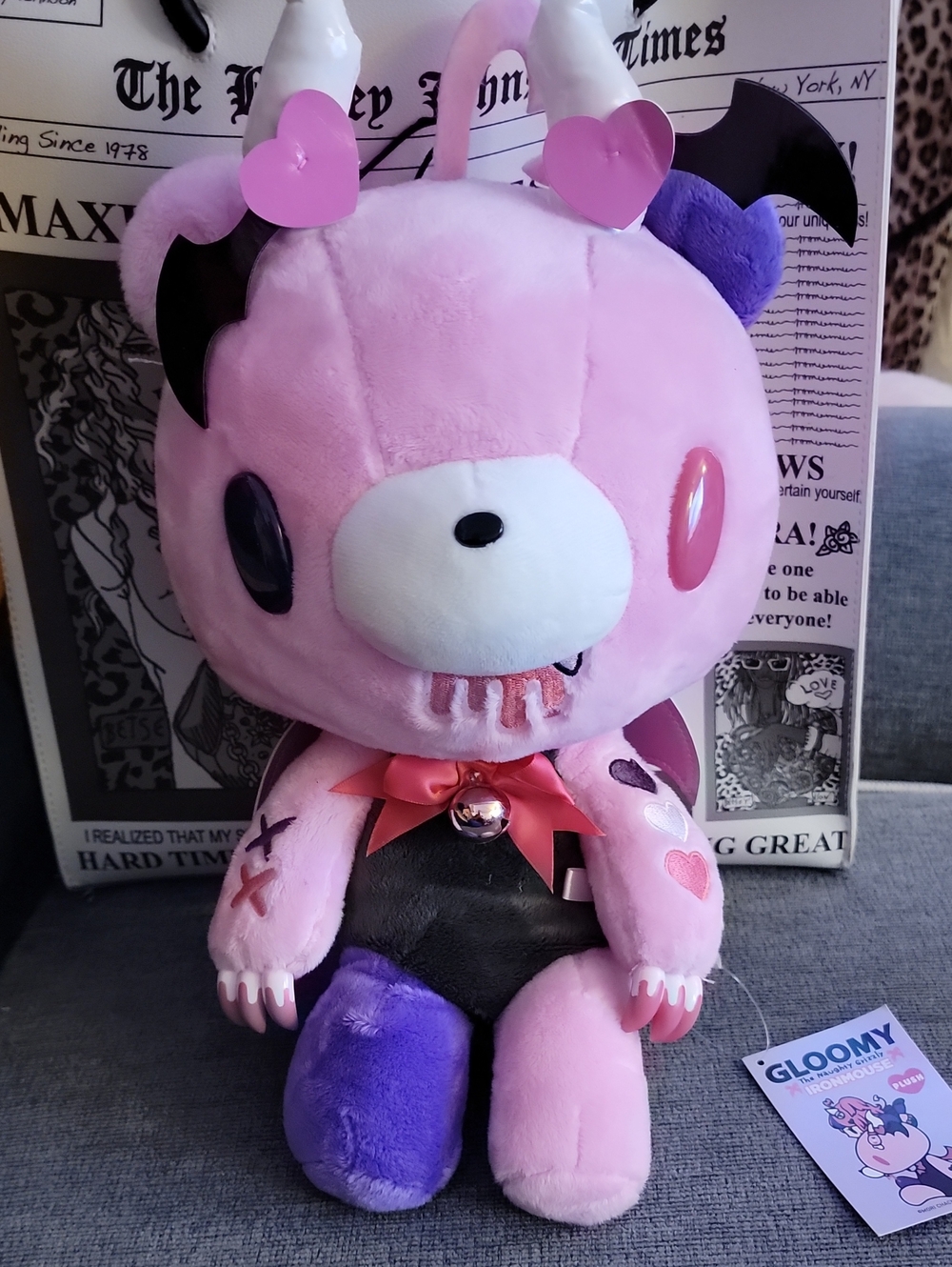 NWT Gloomy Bear X Ironmouse Collaboration Limited Edition Gloomy Bear Plush